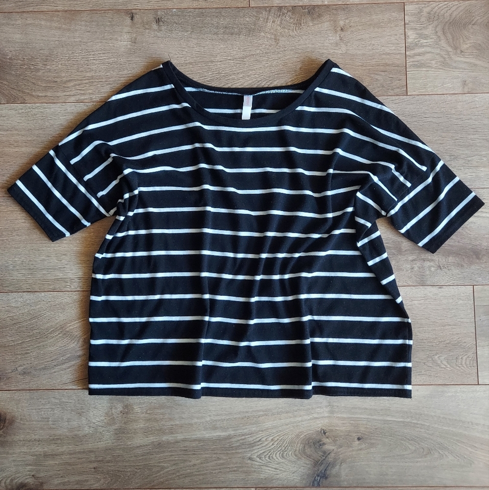 Black and white striped top
